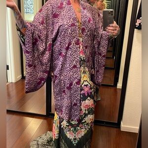 Vintage silk reversible kimono.